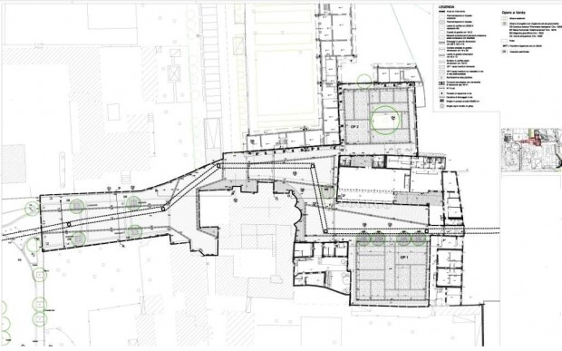 Planimetria progetto esecutivo Via dell'Acqua, Chiesa San Giuliano