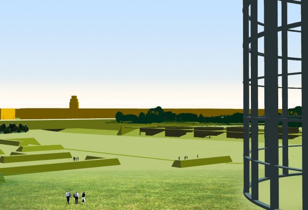 Render del parco e dei padiglioni