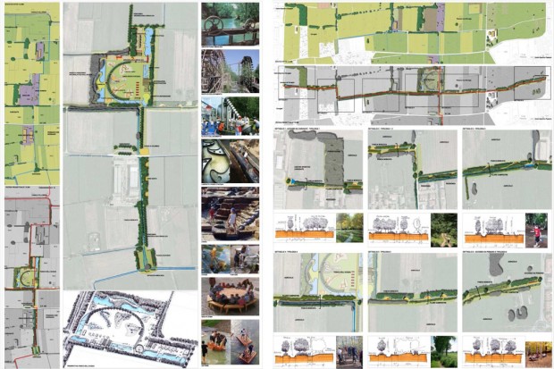 Il Parco dell'Acqua e la fascia arboreo arbustiva con percorsi e aree attrezzate