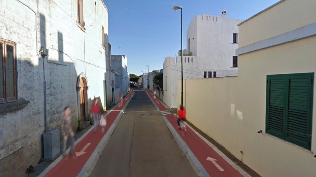 Fotoinserimento piste ciclabili di collegamento con l'abitato