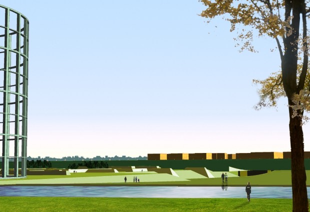 Render del parco e dei padiglioni