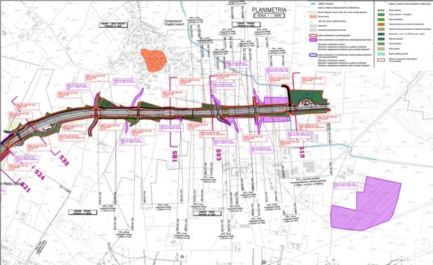 Tratta A (km11+800 -14+236), inquadramento territorale interventi di mitigazione ambientale
