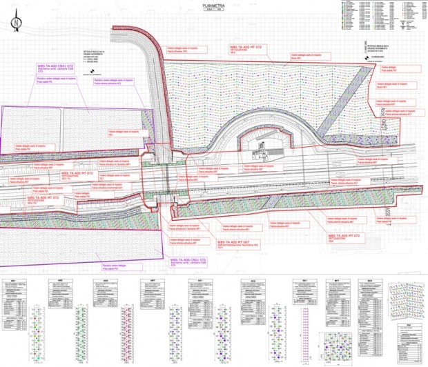 Tratta A, planimetria inserimento di superficie boscata (8000mq)