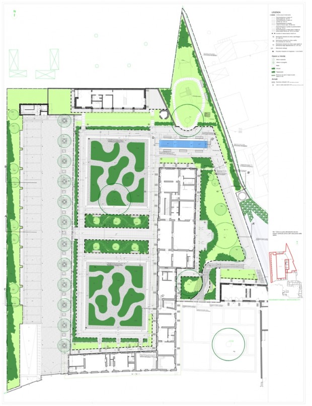 Progetto per la sistemazione del giardino storico di pertinenza alla Villa Cacherano d'Osasco