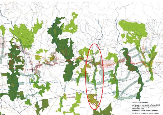 Stralcio del masterplan per la compensazione ambientale della Pedemontana (2008)