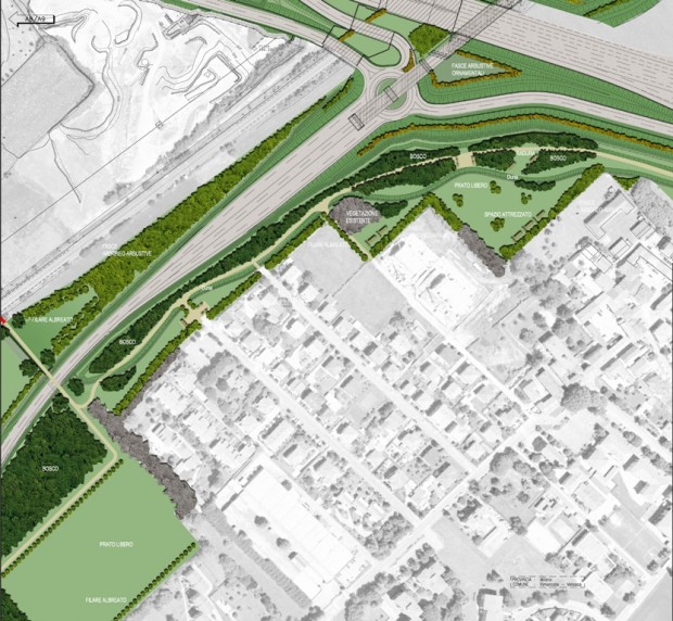 Layout parco di frangia nel comune di Velasca, Tratta C