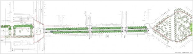 Planimetria di progetto, collegamento Dateo-Plebisciti-Argonne-Susa