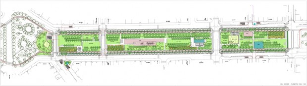Planimetria di progetto di viale Argonne