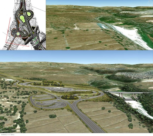 Svincolo di Scicli, inquadramento del progetto, prima e dopo l'intervento