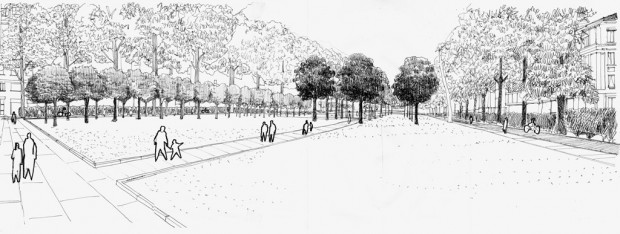 Prospettiva di progetto da piazzale Susa